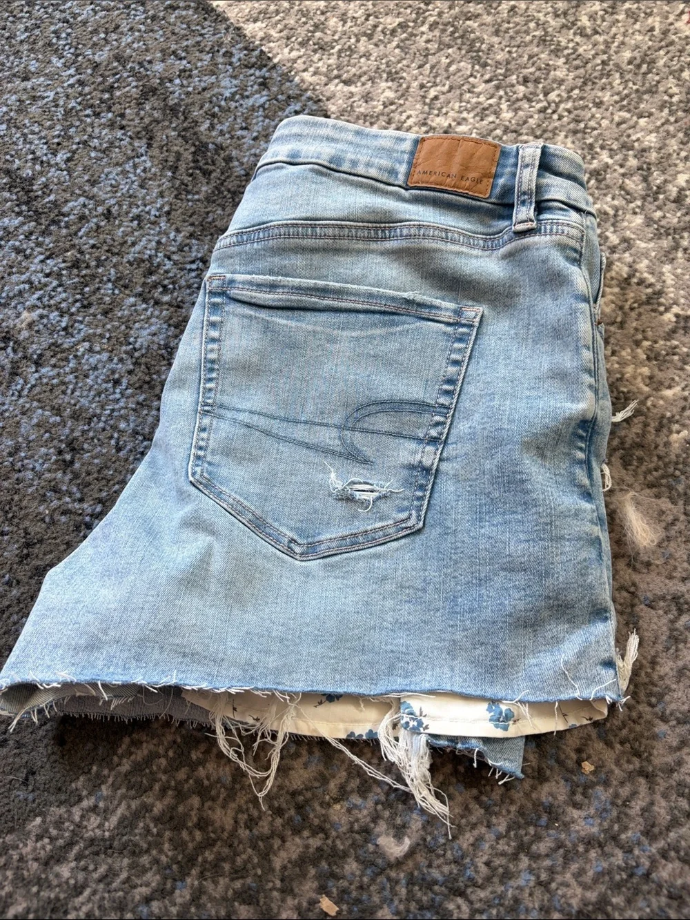 American Eagle Outfitters Light Wash Distressed Denim Shorts